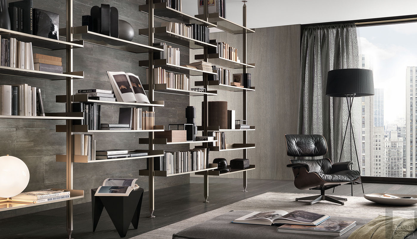 Obegi Home Wall Systems Rimadesio Zenit Day Book Shelving